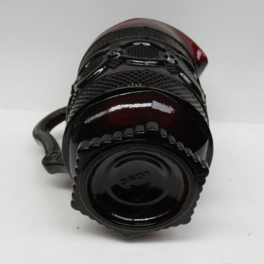 Avon Ruby Red Glass CAPE COD 8 1/2 Inch High Water Pitcher - Picture 4 of 4